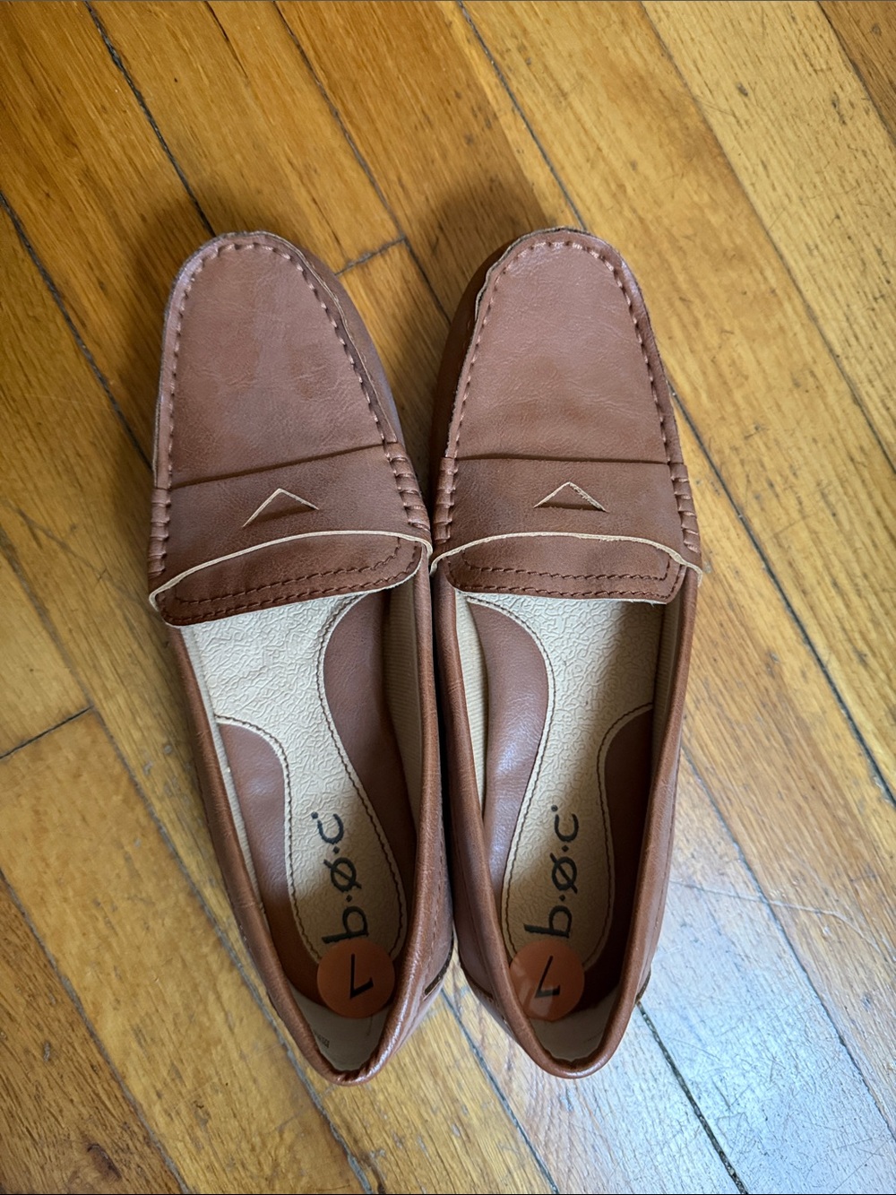 B.O.C. Women’s Brown Leather Penny Loafers